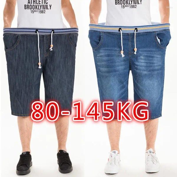 Jeans para Hombre Talla 36-48 Cortos Plus Pantalones Cortos Holgados Pantalones de Mezclilla Ropa Grande