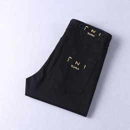 Jeans pour hommes pantalons en denim skinny jeans de créateur pantalons décontractés pour hommes leggings en pur coton f jeans noirs brodés pantalons de survêtement amples pantalons d'accès à glissièrePantalon