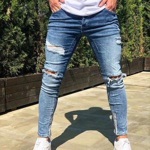 Jeans pour hommes Skinny Fashion Cotton Slim Denim Pants Male Plus Size Pencil Pure Color Casual Pantalons