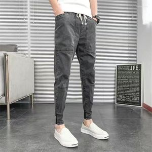 Hommes Jeans Skinny Hommes 2023 Mâle Noir Genou Déchiré Trou Petits Pieds Pantalon Élasticité Minceur Hip Hop Denim Pantalon