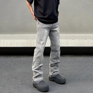 Jeans pour hommes Skinny hommes gris été haute rue pantalons Hombre Simple pantalon mince Streetwear Vintage Fit automne Y2k Denim pantalon