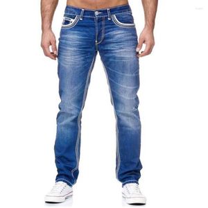 Jeans pour hommes Slim Double Classic Baggy Straight Wide Leg High Taille Denim Pantalon Hommes Wash