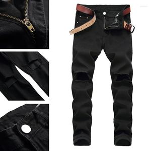 Jeans pour hommes pieds minces pantalon extensible décontracté beau tout-affaires coréen pantalon noir