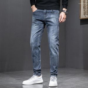 Jeans pour hommes Slim-Fit Stretch Fashion Jeunesse coréenne Automne