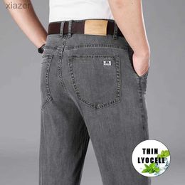 Herenjeans Smokey Gray rechte baggy jeans heren lyocell comfortabel zakelijk casual mode mannelijk merk kleding denim broekwx