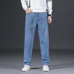 Heren jeans lente en herfst 2021 casual blauwe mode regulier fit stretch klassieke lichte broek groot formaat 403076