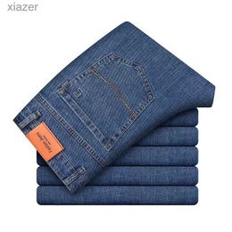 Heren jeans lente en herfst jeans heren elastische business los rechte casual broek klassieke comfortabele veelzijdige plus size Jeanswx