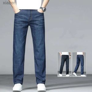 Heren jeans lente en herfst nieuwe casual heren broek elastische rechte buis broek zakelijke mode losse comfortabele ademende katoenen jeans wx