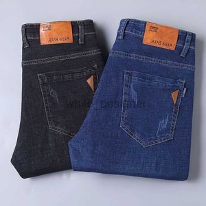 Jeans para hombres primavera y otoño Nuevos jeans heterosexuales sueltos elásticos de gran tamaño versátil pantalones casuales de hombres