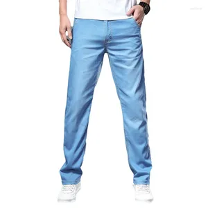 Jeans masculin printemps et été 2024 marque droite légère bleu clair classique affaires décontractée