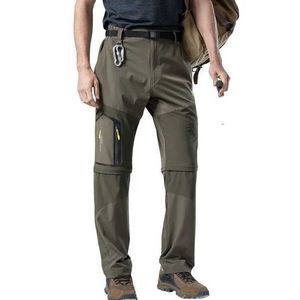 Jeans masculin printemps et été extérieur pour hommes de séchage rapide pantalon de randonnée détachable de randonnée de camping grimpant respirant sac à dos américain taille j240507