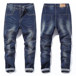 Jeans para hombres Primavera Otoño Hombres Cintura elástica Suelta Estiramiento Pantalones rasgados Streetwear Mens Denim Pantalones Plus Tamaño 48