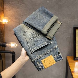 Jeans pour hommes printemps automne hommes coupe ajustée européenne américaine CDicon marque haut de gamme petit pantalon droit L333V-09