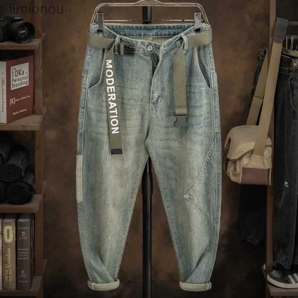 Men's Jeans Printemps automne nouveaux hommes Streetwear jean mode moto pantalon mode coréenne décontracté jeunesse Vintage sarouel Denim PantsL240119