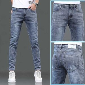 Jeans para hombres Primavera Otoño Slim Blue Jeans Barato Cowboy Wash Estilo coreano Adolescentes Lujo Hip Hop Elegante Denim Moda Pantalones pitillo Z0508