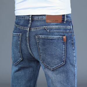 Mannen Jeans Lente Herfst Smart Business Mode Rechte Regelmatige Blauwe Stretch Denim Broek Klassieke Mannen Plus Size 28 40 230715