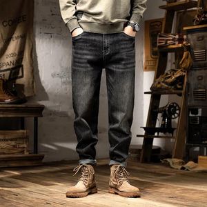 Jeans pour hommes printemps grand taille automne plus pantalon droit extensible papa long 46 pour hommes