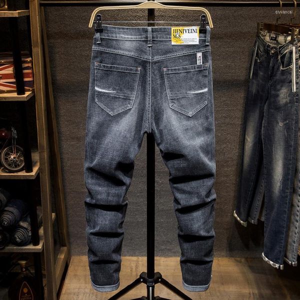 Jeans pour hommes printemps taille élastique hommes grande taille sarouel ample marée surdimensionné mince longueur recadrée 6XL 44 46