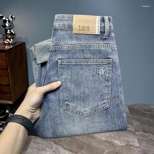 Jeans pour Hommes Printemps Haut de Gamme Déchiré Slim Fit Skinny Fashion Street Casual Pantalon Élastique Longueur Cheville