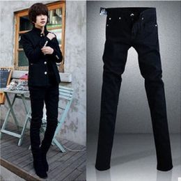 Heren jeans lente heren Koreaanse ontwerper zwarte magere punk coole lichte wast super ketenbroek voor mannelijk