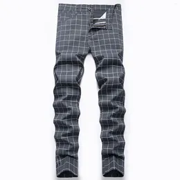 Jeans pour hommes printemps été décontracté rayé jambe droite pantalon de mode extensible air 4 hommes jean grand et grand