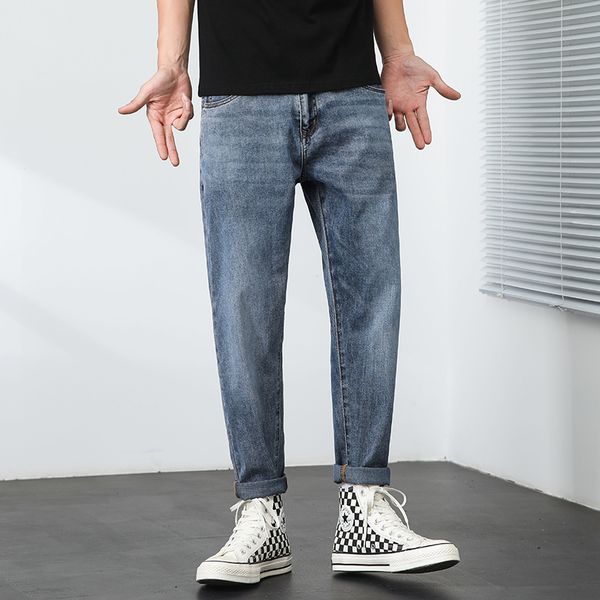 Jeans para Hombre Primavera/Verano Estilo Clásico Suelto Recto Estiramiento Tendencia Hip Hop High Street Pantalones Harem Juveniles Pantalones CortosHombres Hombres