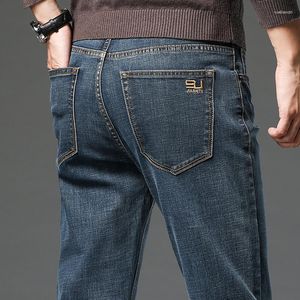 Jeans pour hommes printemps été coton hommes classique style rétro pantalon en denim droit stretch pantalon mince pour homme marque vêtements plus taille 40
