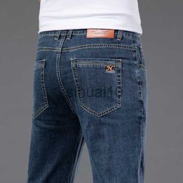 Jeans pour hommes Printemps Été Jeans droits minces pour hommes Tissu lisse Lâche Denim Stretch Pantalon Homme Marque Pantalon Bleu J230728