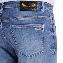 Heren jeans lente zomer dunne denim slank fit Europees Amerikaans high-end merk kleine rechte broek jh2011-5