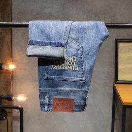 Jeans pour hommes printemps été mince hommes coupe ajustée européenne américaine TBicon marque haut de gamme petit pantalon droit F262-09