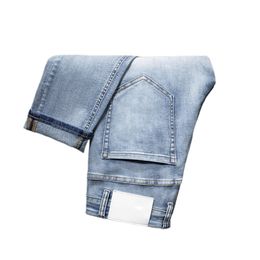 Jeans pour hommes Printemps Été Mince Hommes Slim Fit Marque Européenne Américaine Haut de Gamme Petit Droit Double F Pantalon F215-2