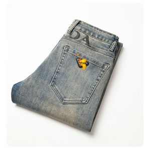 Heren Jeans lente zomer DUNNE Mannen Slim Fit Europese Amerikaanse PRIcon High-end Merk Kleine Rechte Broek F272-01