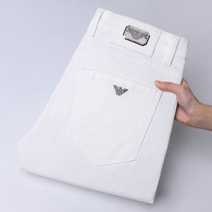 Jeans masculin printemps d'été mince masculin slim fit européen américain ajicon marque haut de gamme petit pantalon droit QK133-00