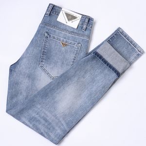 Jeans masculins printemps d'été mince masculin slim slim American pricon marque haut de gamme petit pantalon droit QK159-09