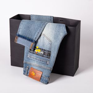 Jeans masculin printemps d'été mince masculin slim slim américain calicon marque haut de gamme petit pantalon droit Q9576-09