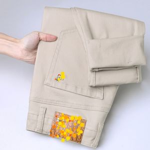 Jeans masculin printemps d'été mince masculin slim slim américain calicon marque haut de gamme petit pantalon droit QK152-00