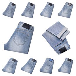 Männer Jeans Frühling Sommer Dünne Slim Fit Europäische Amerikanische High-end-Marke Kleine Gerade Doppel F Hosen Q9542
