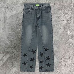 Jeans pour hommes motif étoile rue moto pantalon pantalon homme tendance punk denim pantalons longs hip hop hommes calcas 230909