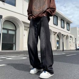 Jeans pour hommes Couture droite Lâche Japonais Casual Style coréen Vêtements de mode Hommes Y2k Baggy Hosen Pantalon Streetwear