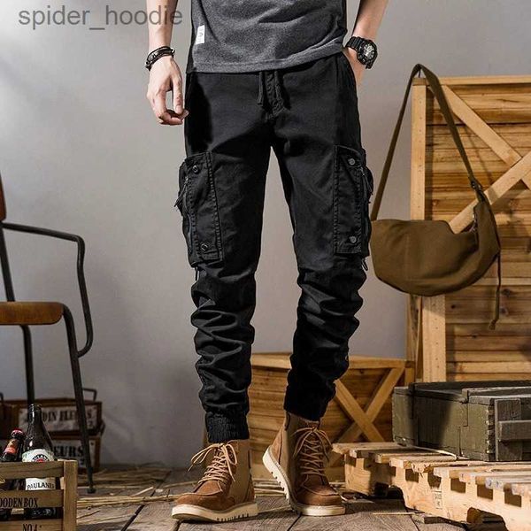 Pantalones vaqueros para hombre Pantalones cargo americanos rectos para hombres Pantalones funcionales para deportes al aire libre Montaña urbana Táctica Informal Nueve puntos L230927