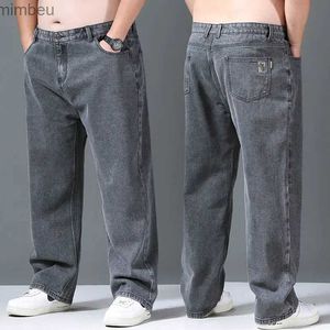Jeans voor heren Rechte baggy jeansbroeken Heren Casual Wijde pijpen Klassiek Duurzaam Werkkleding Grijze denimbroek Grote maten Kleding 2023 NewL240109