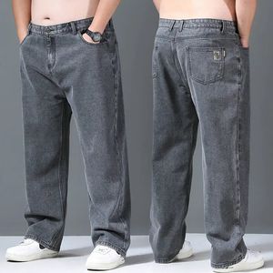 Jeans pour hommes Pantalons Baggy droits Hommes Casual Large Jambe Classique Durable Travail Porter Gris Denim Pantalon Grande Taille Vêtements Mâle 2023 231013