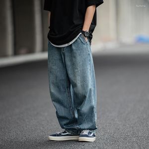 Jeans pour hommes jambe droite artistique et lâche Style japonais automne jeunesse mode Streetwear.