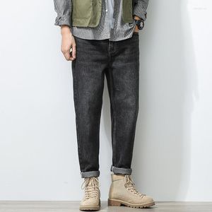 Jeans para hombres Pantalones rectos Hombres Color sólido Cremallera Vintage Botón de cadera suelto Botón de cintura alta Primavera Streetwear Oversize para hombre