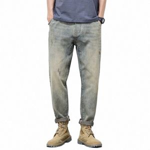 Jeans pour hommes droits avec poches Pantalons Vintage Man Cowboy Pantalon Esthétique Original Haute Qualité Automne Vêtements Classique Doux o3Ro #
