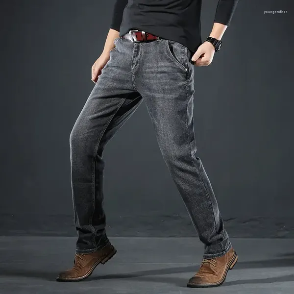 Jean droit avec poches pour homme, pantalon de Cowboy extensible, élastique, tendance des années 90, Streetwear, jambes larges empilées, Harajuku, 2023