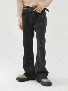 Jeans pour hommes Vêtements de rue Mode pour hommes Nouveau modèle Rétro Divertissement Jeans noirs Tempérament ample Multi fonction Pantalon Baggy Jeans Z0225