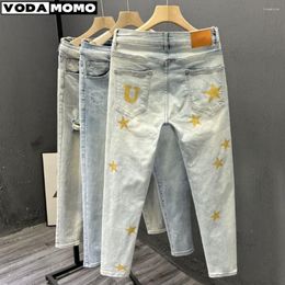 Jeans pour hommes Street Dance Jambes larges Baggy Hommes Mode Broderie Lâche Board Denim Pantalon Mâle Rap Hip Hop Cargo