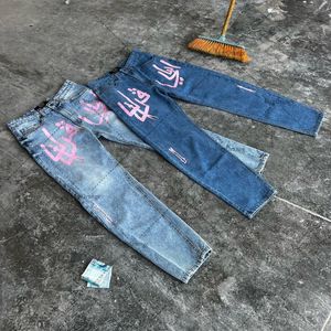 Jeans pour hommes Street Hip Hop Tendance Lettres Taille Haute Droite Hommes Américain Rétro Harajuku Pantalon Lâche Casual Pantalon Large 230724