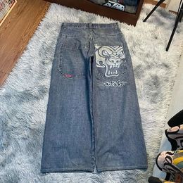 Mannen Jeans Straat Jnco Tijger Geborduurde Mannen Y2k Harajuku Gewassen Wijde Pijpen Paar Casual Joker Punk Baggy 231208